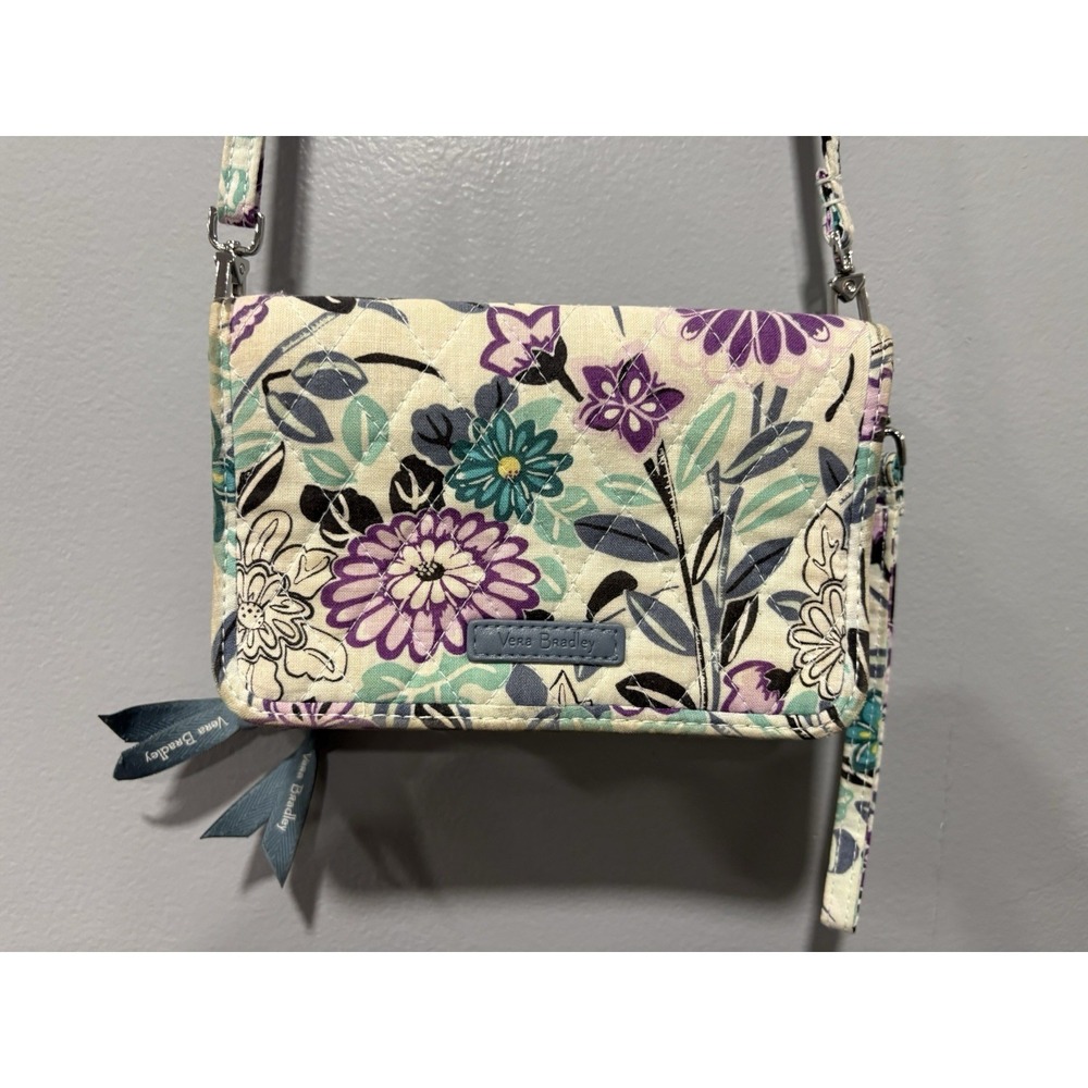 Vera Bradley Julia HELLO DAHLIA Crossbody Handbag Quilted Purse - Picture 1 of 12